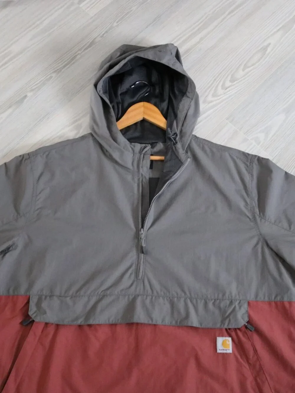 Carhartt Rain Defender Jacket Men's XL Gray Anorak Parka Coat Hooded Packable